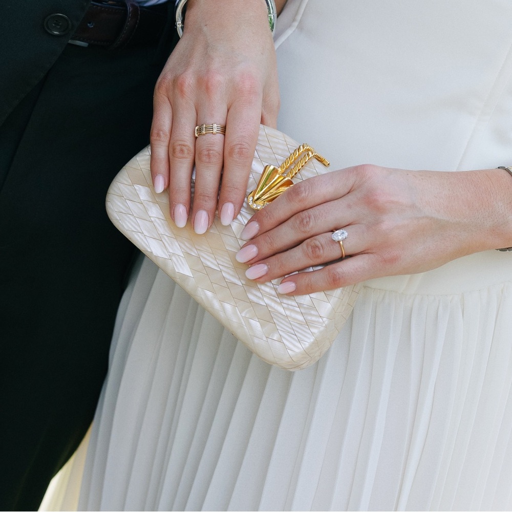 Vintage mother of pearl bag clutch